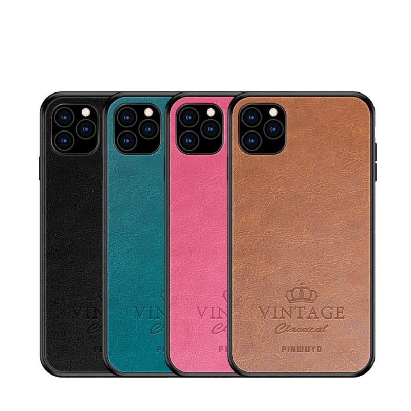 Kuori iPhone 11 Pro Magenta Musta Vintage Pinwuyo-Nahkaefekti