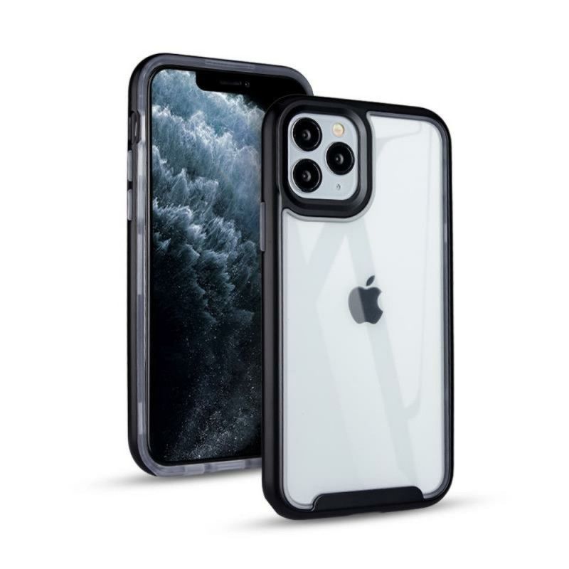 Kuori iPhone 11 Pro Punainen Musta Hybridi. Jossa On Värilliset Reunat Suojakuori