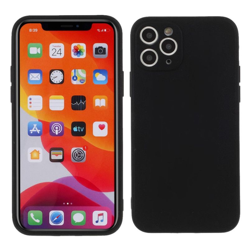 Kuori iPhone 11 Pro Punainen Musta Puhdasvärinen Matto Silikoni Suojakuori