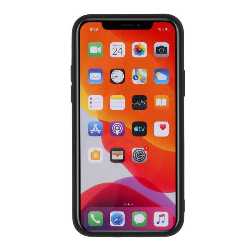 Kuori iPhone 11 Pro Punainen Musta Puhdasvärinen Matto Silikoni Suojakuori