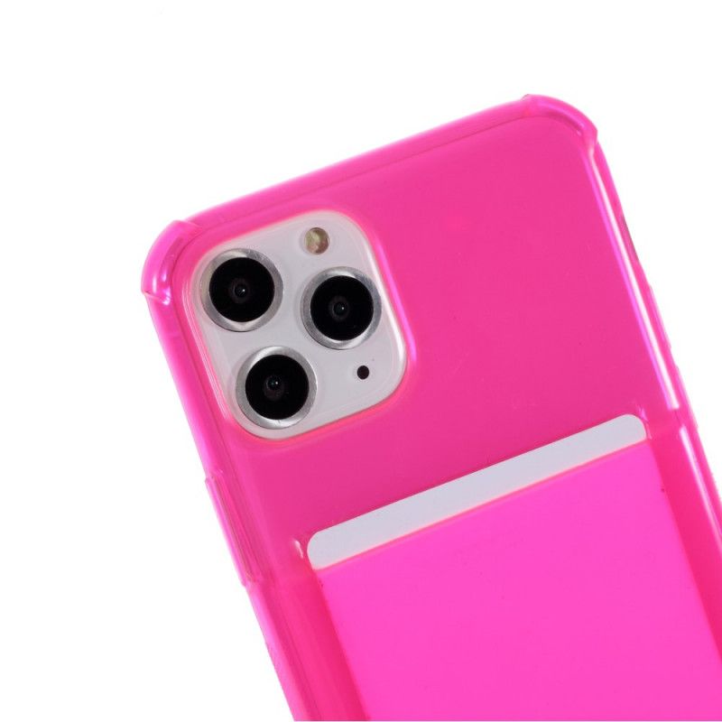 Kuori iPhone 11 Pro Vaaleanpunainen Magenta Johdolla Kortin Pidikkeellä