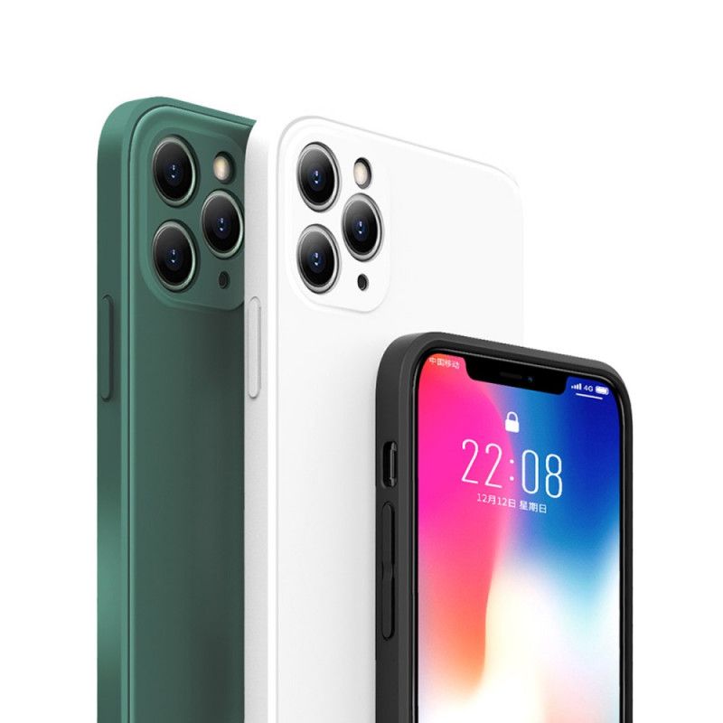 Kuori iPhone 11 Pro Valkoinen Musta Enkay Nestemäinen Silikoni Suojakuori