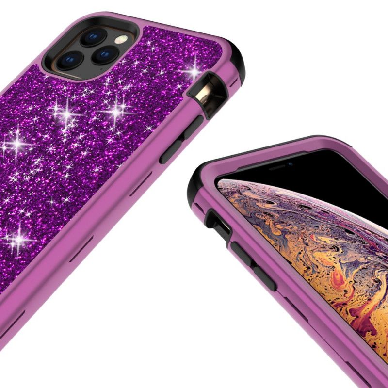 Kuori iPhone 11 Pro Violetti Musta Hybridi-Kimallus