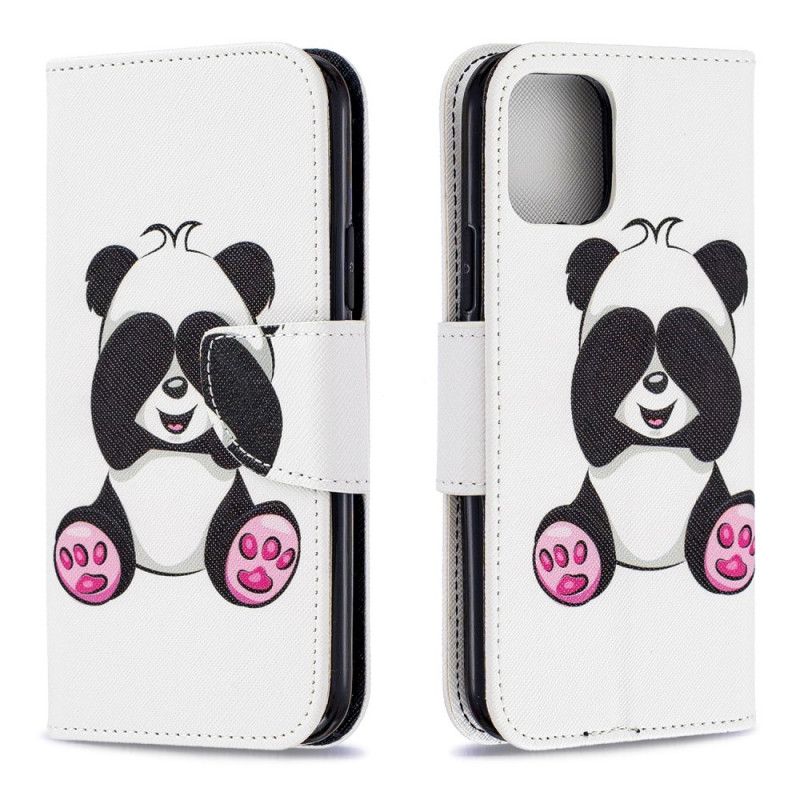 Nahkakotelo iPhone 11 Pro Puhelinkuoret Hauska Panda