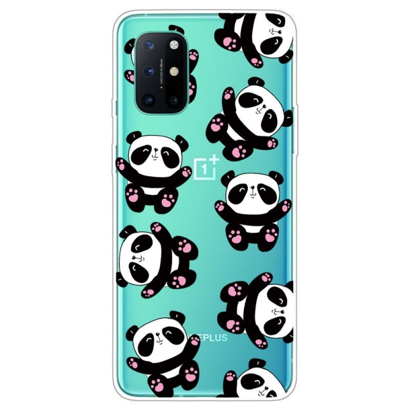 Case Kuoret OnePlus 8T Puhelinkuoret Läpinäkyvät Pandat Pitävät Hauskaa