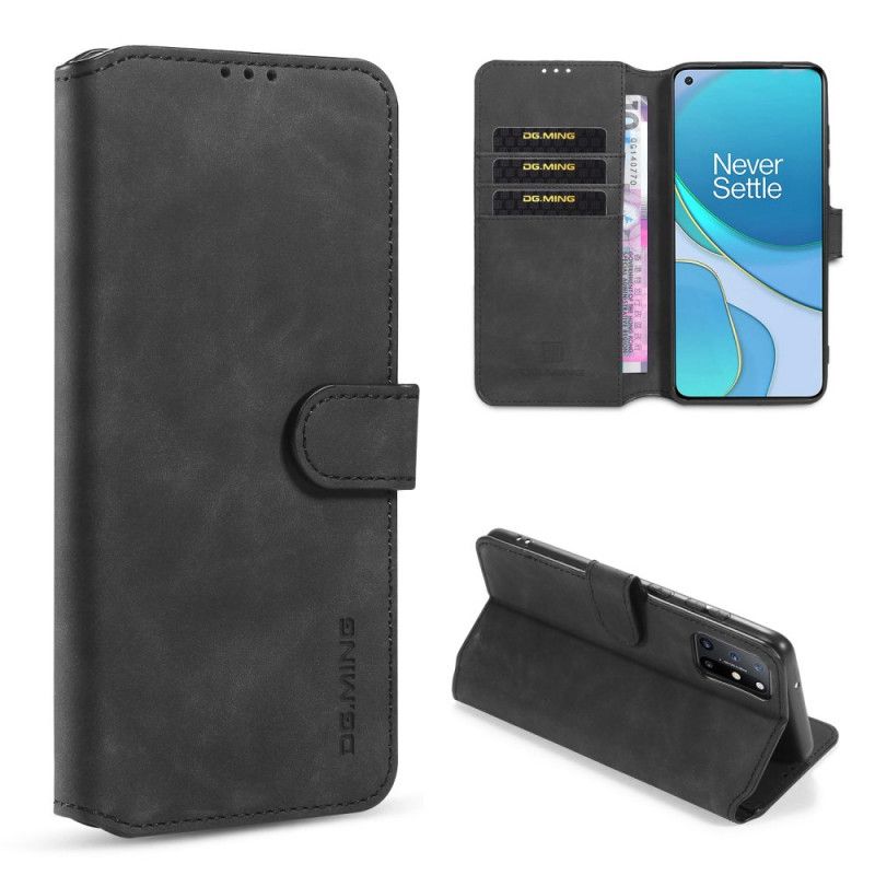 Flip Case OnePlus 8T Harmaa Musta Retro Dg. Vaimennus