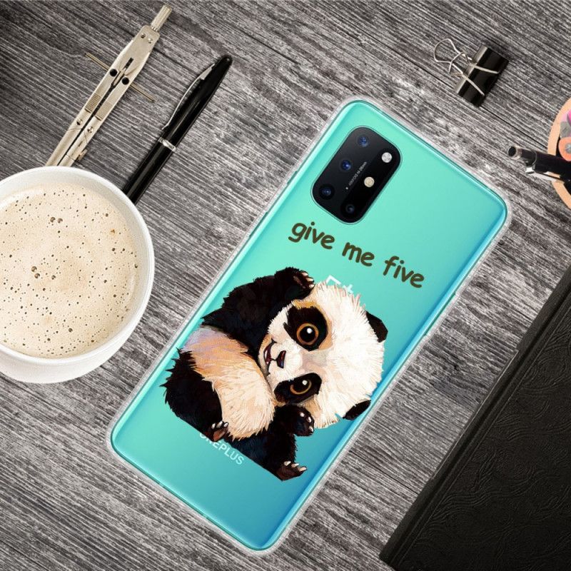 Kuori OnePlus 8T Läpinäkyvä Panda Antaa Minulle Viisi