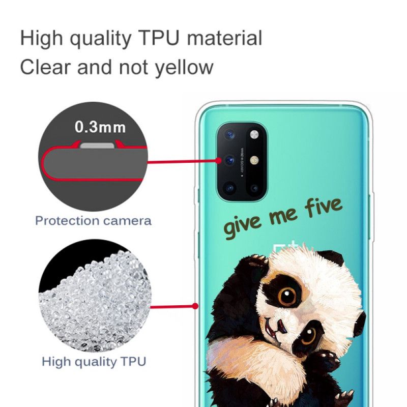 Kuori OnePlus 8T Läpinäkyvä Panda Antaa Minulle Viisi