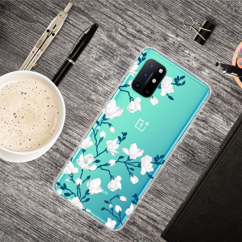 Kuori OnePlus 8T Valkoiset Kukat