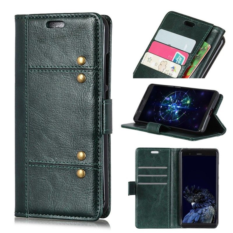 Flip Case Huawei P30 Antiikki Nahka