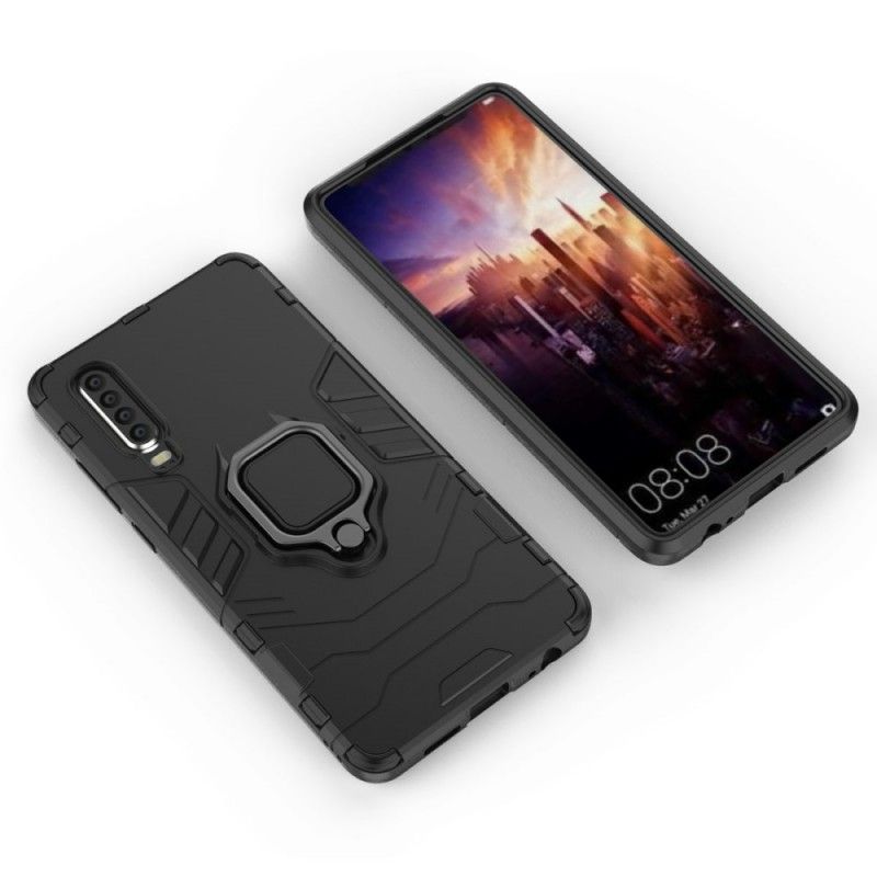 Kuori Huawei P30 Punainen Musta Kestävä Rengas