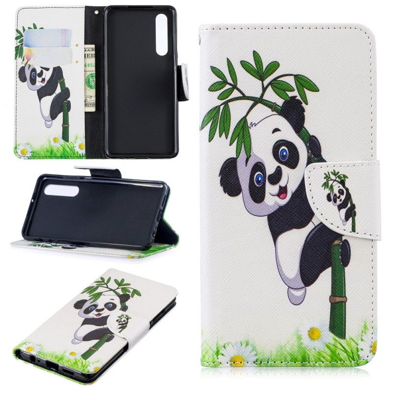 Nahkakotelo Huawei P30 Puhelinkuoret Panda Bambulla