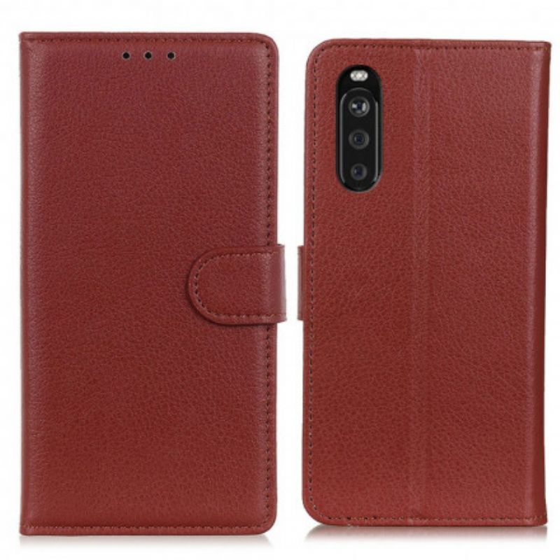 Flip Kotelot Sony Xperia 10 Iii Lychee Faux Leather Suojakuori