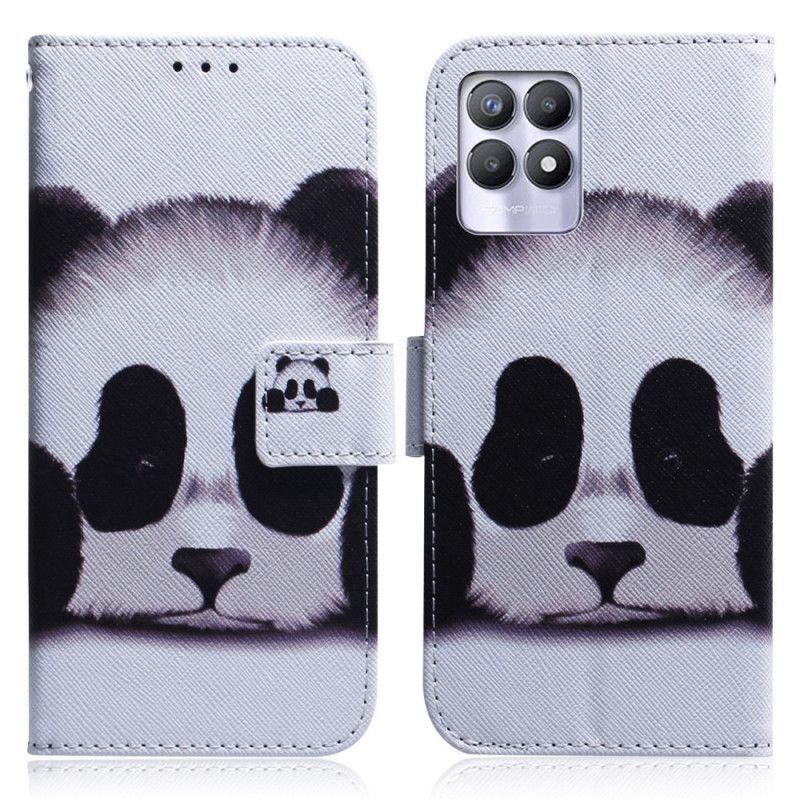 Flip Kotelot Realme 8i Panda Face Suojakuori