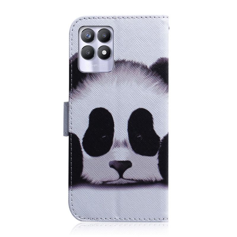 Flip Kotelot Realme 8i Panda Face Suojakuori