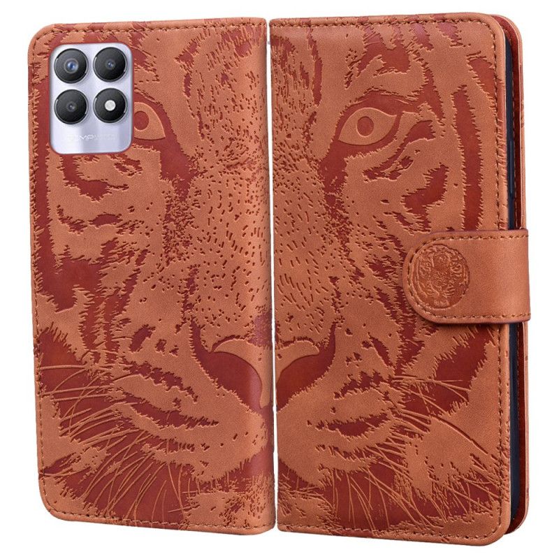 Flip Kotelot Realme 8i Tiger Face Print Suojakuori