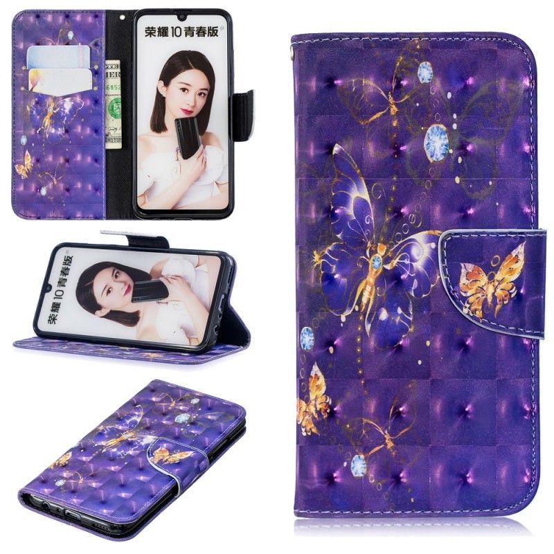 Flip Case Huawei P Smart 2019 Valkoinen Kuninkaat Perhosia