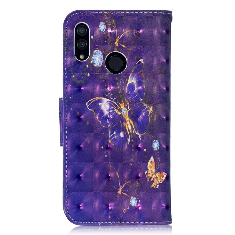 Flip Case Huawei P Smart 2019 Valkoinen Kuninkaat Perhosia