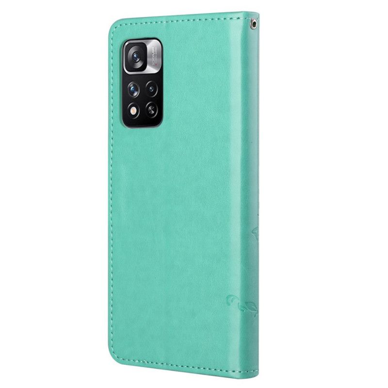 Flip Kotelot Xiaomi Redmi Note 11 Pro / Note 11 Pro Plus Aasian Perhosia Ja Kukkia