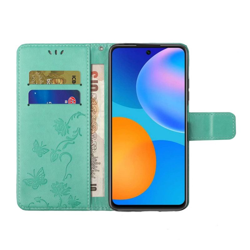 Flip Kotelot Xiaomi Redmi Note 11 Pro / Note 11 Pro Plus Aasian Perhosia Ja Kukkia