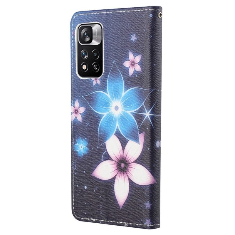 Kotelot Xiaomi Redmi Note 11 Pro / Note 11 Pro Plus Puhelinkuoret Lunar Flowers Hihnalla