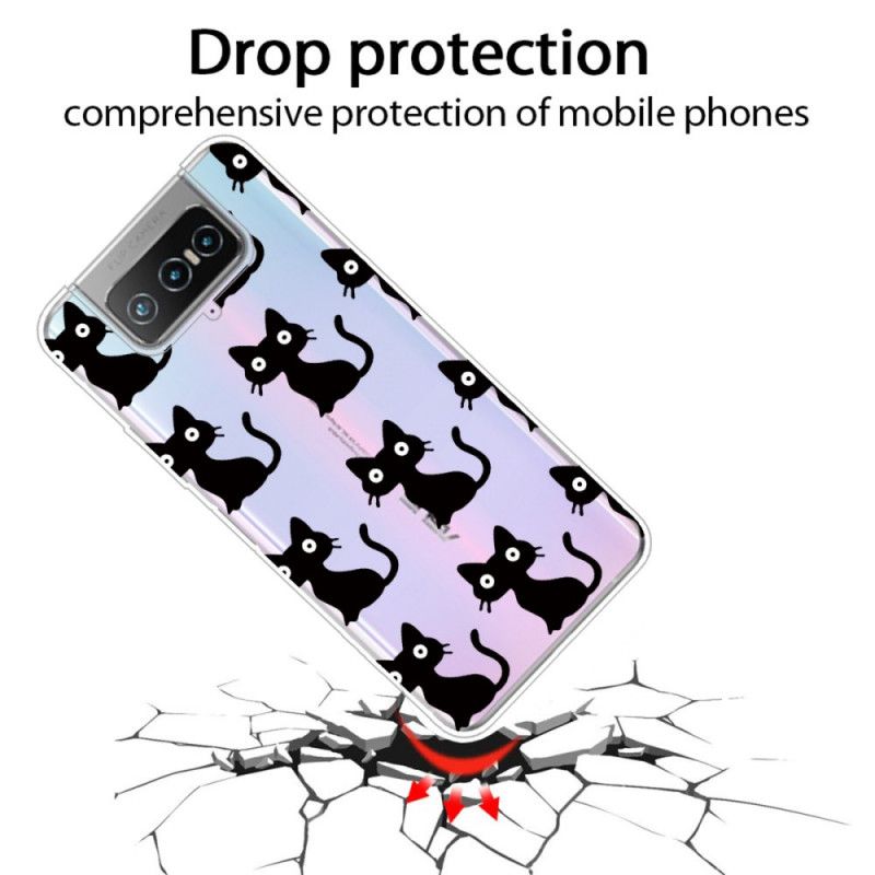 Case Kuoret Asus Zenfone 7 / 7 Pro Puhelinkuoret Useita Mustia Kissoja