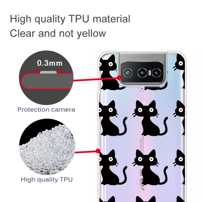 Case Kuoret Asus Zenfone 7 / 7 Pro Puhelinkuoret Useita Mustia Kissoja