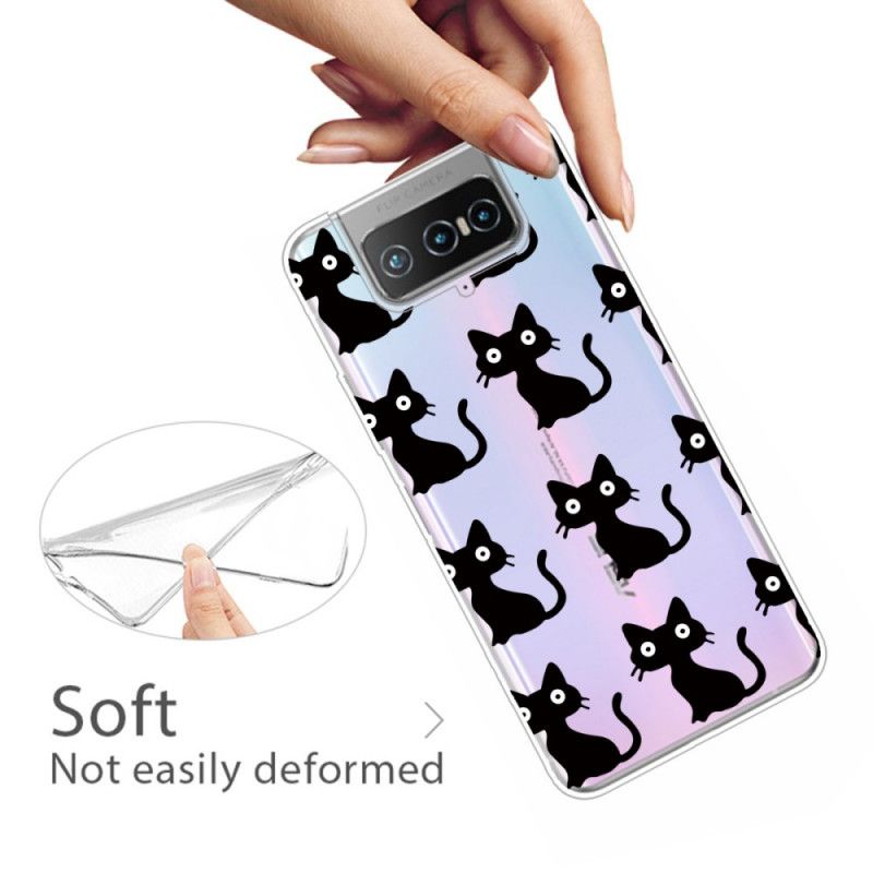 Case Kuoret Asus Zenfone 7 / 7 Pro Puhelinkuoret Useita Mustia Kissoja