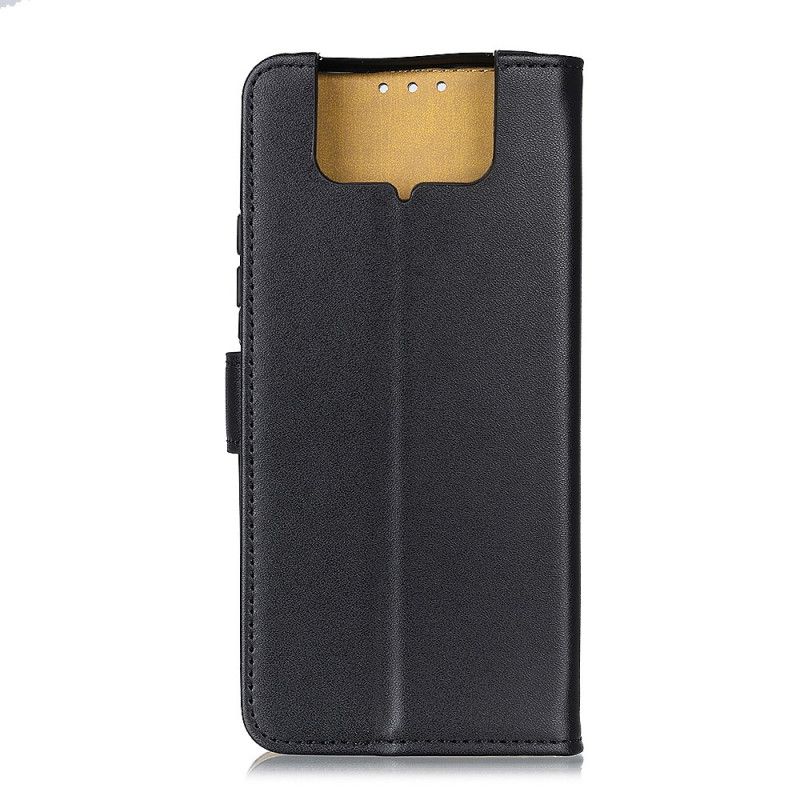 Flip Case Asus Zenfone 7 / 7 Pro Tummansininen Musta Yksinkertainen Tekonahka