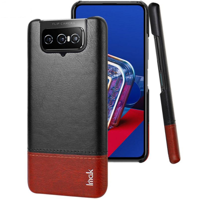 Kuori Asus Zenfone 7 / 7 Pro Punainen Mustaimak Ruiyi -Sarjan Nahkaefekti