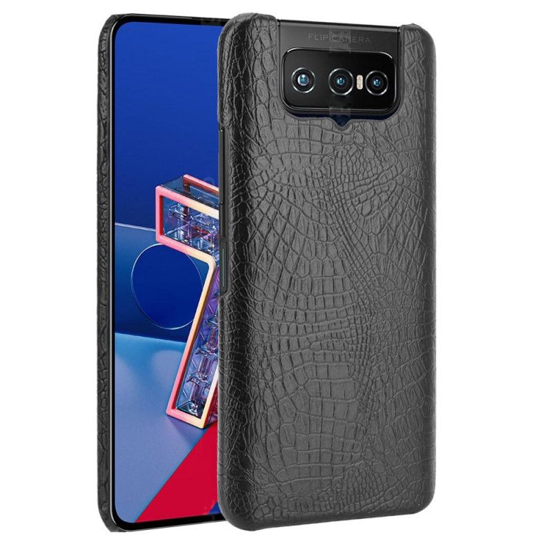 Kuori Asus Zenfone 7 / 7 Pro Valkoinen Musta Krokotiilin Ihovaikutus