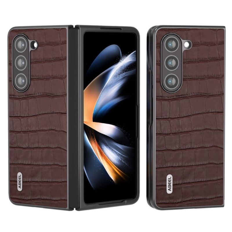 Case Samsung Galaxy Z Fold 5 Puhelinkuoret Aitoa Nahkaa Krokotiilimuotoilu