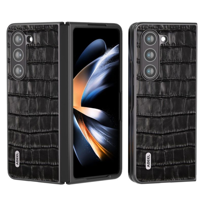 Case Samsung Galaxy Z Fold 5 Puhelinkuoret Aitoa Nahkaa Krokotiilimuotoilu