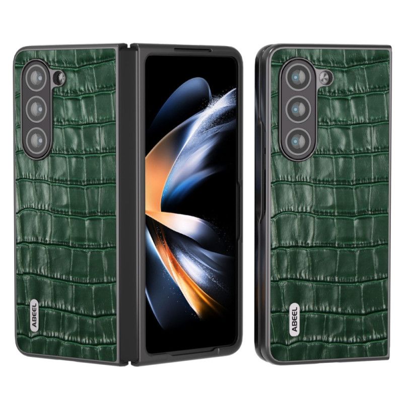 Case Samsung Galaxy Z Fold 5 Puhelinkuoret Aitoa Nahkaa Krokotiilimuotoilu