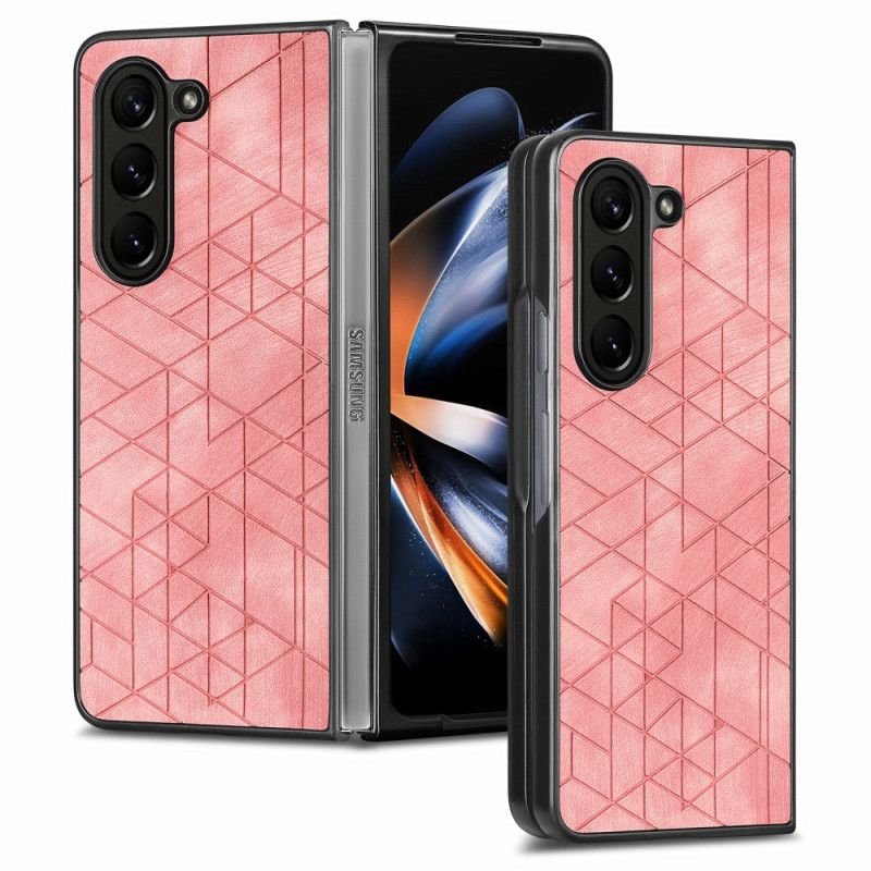 Kuori Samsung Galaxy Z Fold 5 Geometriset Keinonahkakuviot