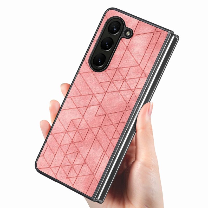 Kuori Samsung Galaxy Z Fold 5 Geometriset Keinonahkakuviot