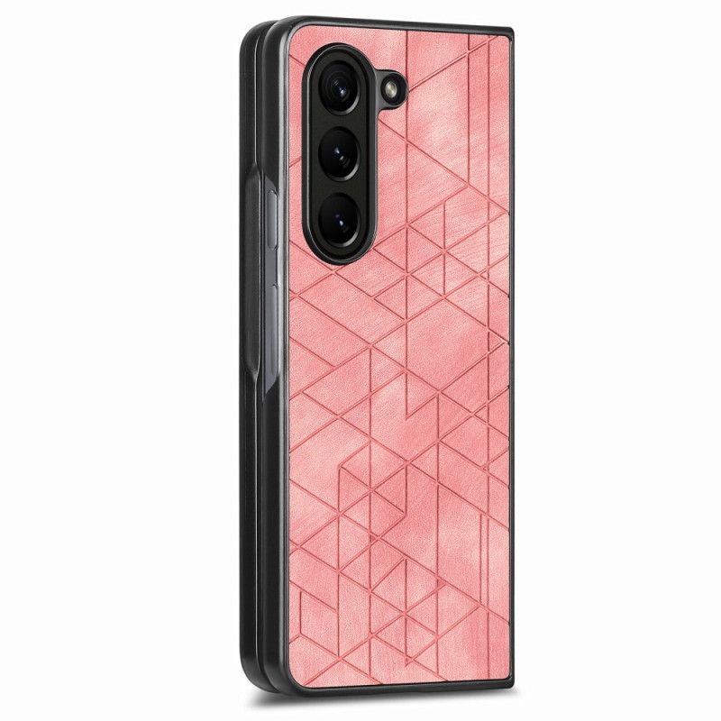 Kuori Samsung Galaxy Z Fold 5 Geometriset Keinonahkakuviot