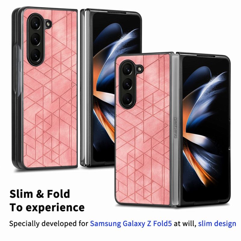 Kuori Samsung Galaxy Z Fold 5 Geometriset Keinonahkakuviot