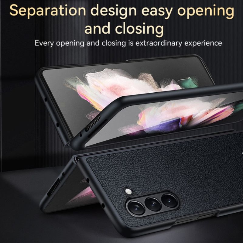 Kuori Samsung Galaxy Z Fold 5 Litsi-nahkasuunnittelu Abeel