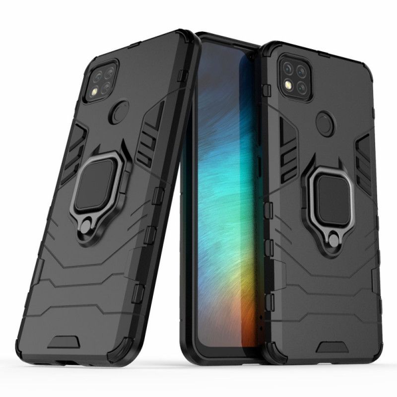 Case Kuoret Xiaomi Redmi 9C Punainen Musta Puhelinkuoret Kestävä Rengas