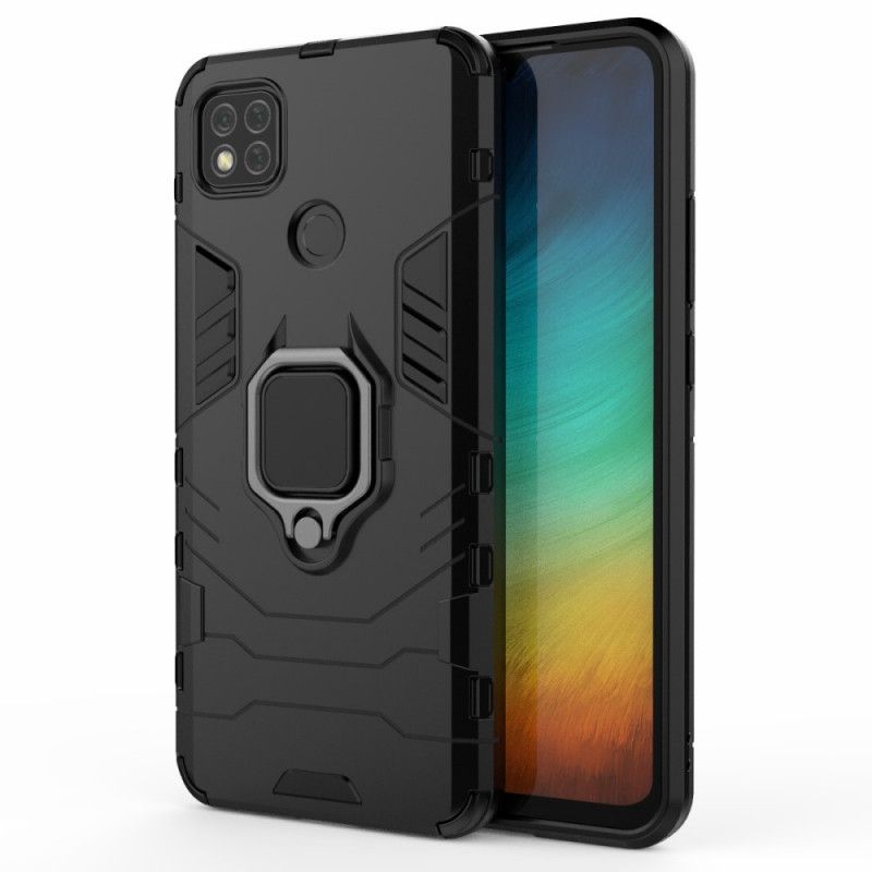 Case Kuoret Xiaomi Redmi 9C Punainen Musta Puhelinkuoret Kestävä Rengas