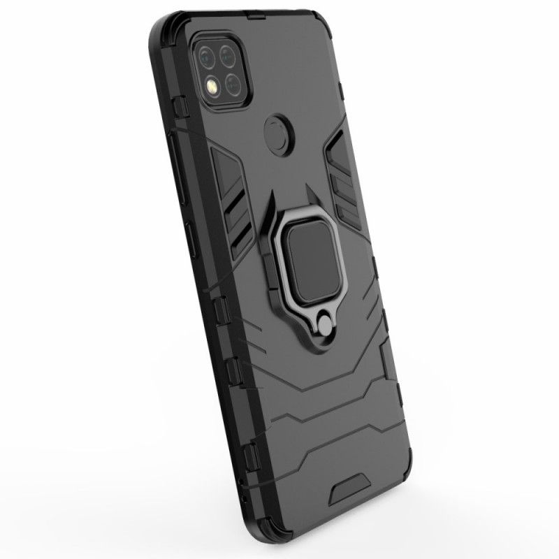 Case Kuoret Xiaomi Redmi 9C Punainen Musta Puhelinkuoret Kestävä Rengas