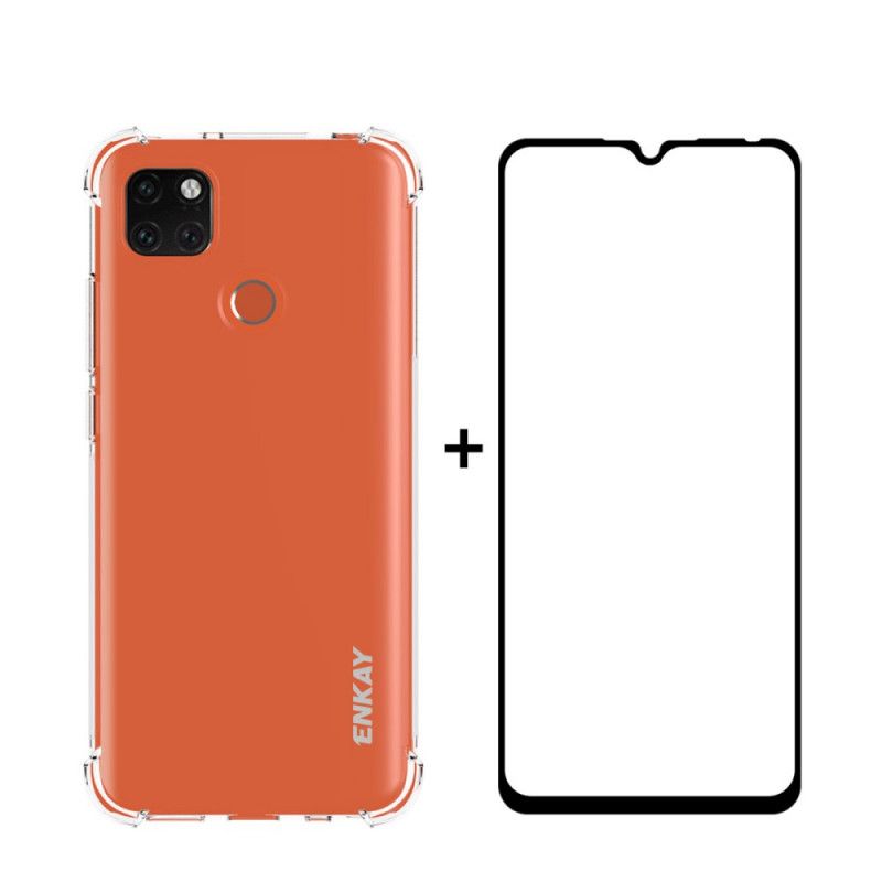 Kuori Xiaomi Redmi 9C Enkay-Kuori Ja Karkaistu Lasi -Yhdistelmä