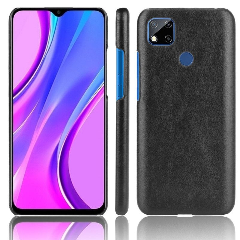 Kuori Xiaomi Redmi 9C Harmaa Musta Litsi Nahkaa Suojakuori