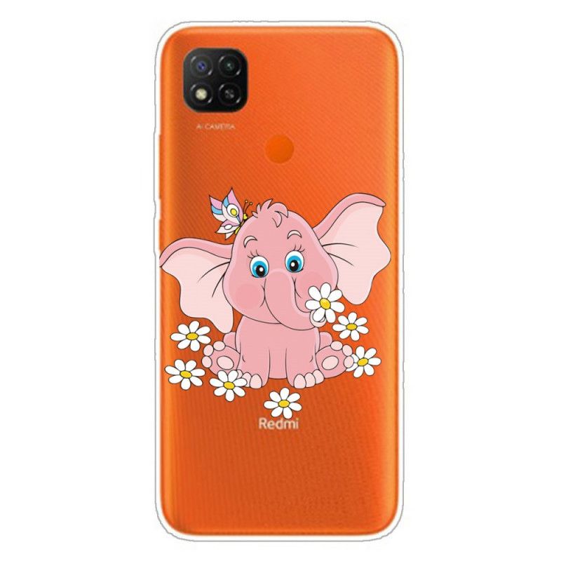 Kuori Xiaomi Redmi 9C Puhelinkuoret Läpinäkyvä Vaaleanpunainen Norsu