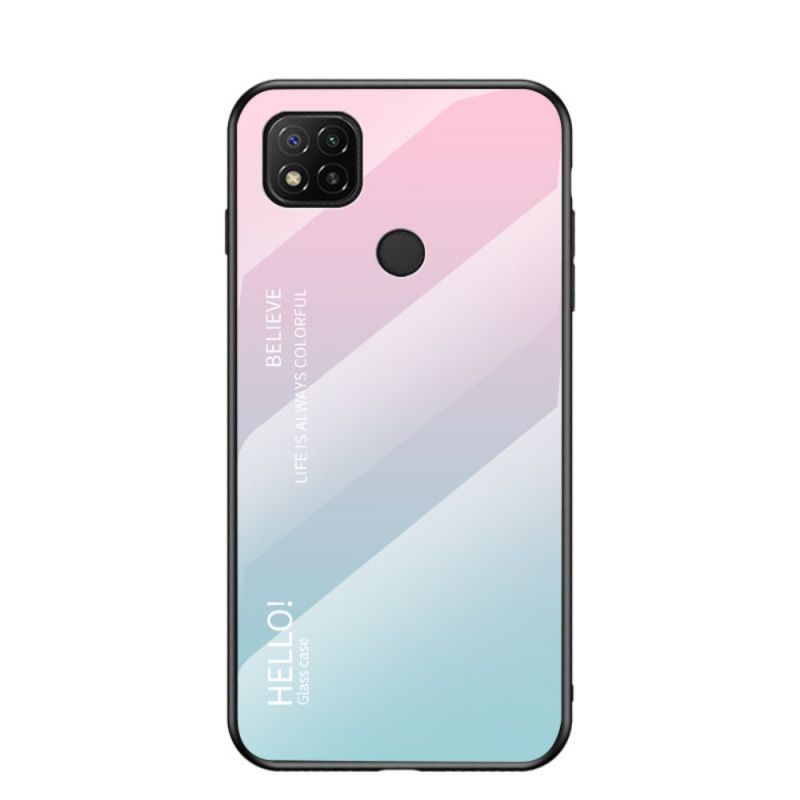 Kuori Xiaomi Redmi 9C Valkoinen Musta Hei Karkaistu Lasi Suojakuori