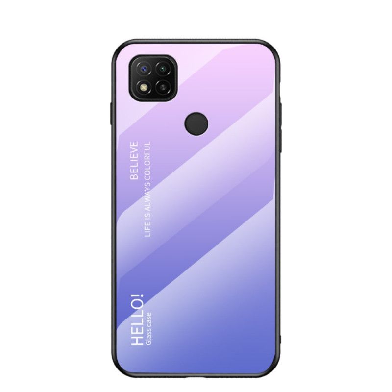 Kuori Xiaomi Redmi 9C Valkoinen Musta Hei Karkaistu Lasi Suojakuori