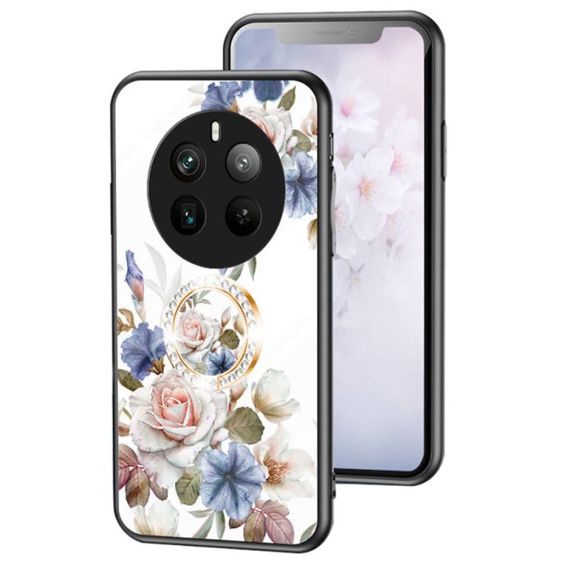 Kuori Realme 12 Pro / 12 Pro Plus Karkaistu Lasi Kukkasormusteline