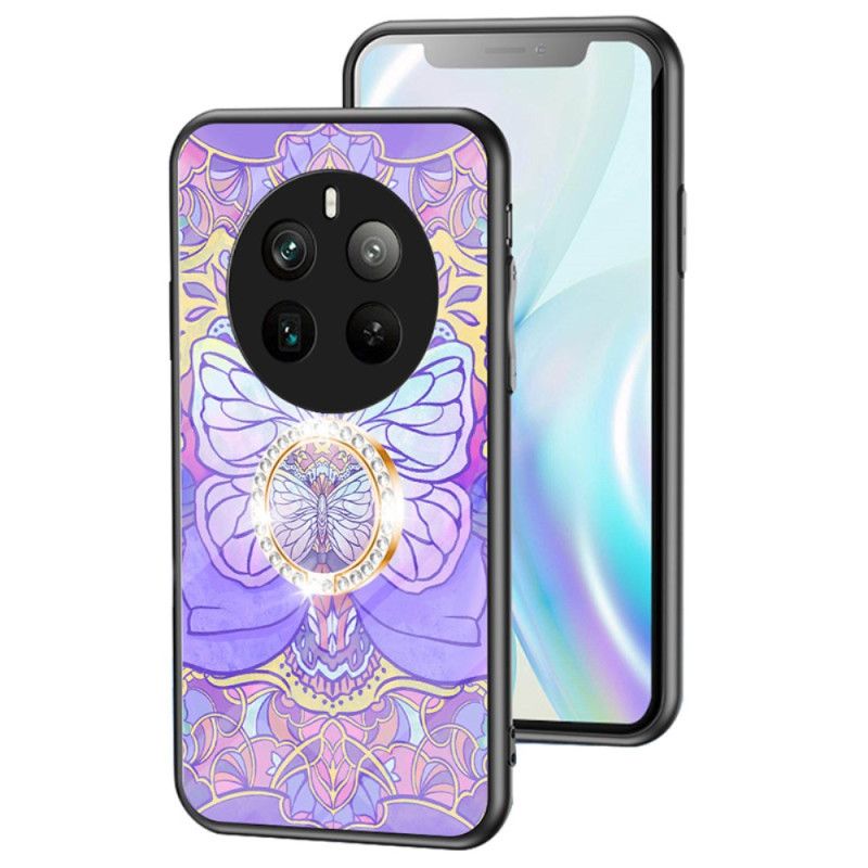 Kuori Realme 12 Pro / 12 Pro Plus Tempered Glass Ring-support Butterfly -sarja Suojakuori