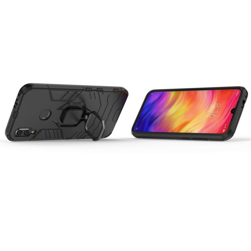 Case Kuoret Xiaomi Redmi Note 7 Punainen Musta Puhelinkuoret Kestävä Rengas